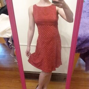 Ann Taylor Dresses - ANN TAYLOR Silk Dress Red with Mixed Stripe 8P Ann Taylor Dresses - ANN TAYLOR Silk Dress Red with Mixed Stripe 8P